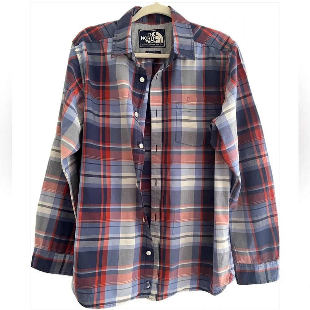 The North Face California Heritage Plaid Long Sleeve Button Down Shirt Men's L